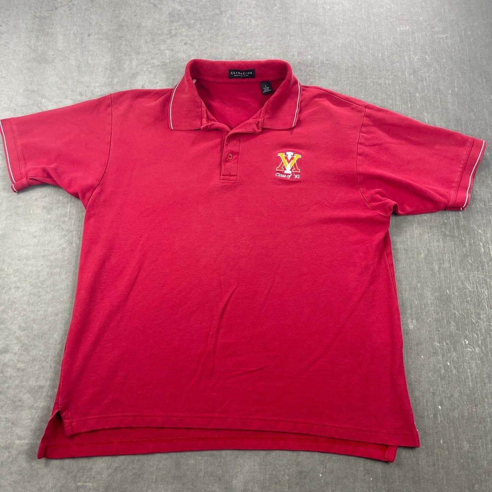 VMI‎ Class of 92 Mens Large Red UltraClub Polo Shirt Pima Cotton
